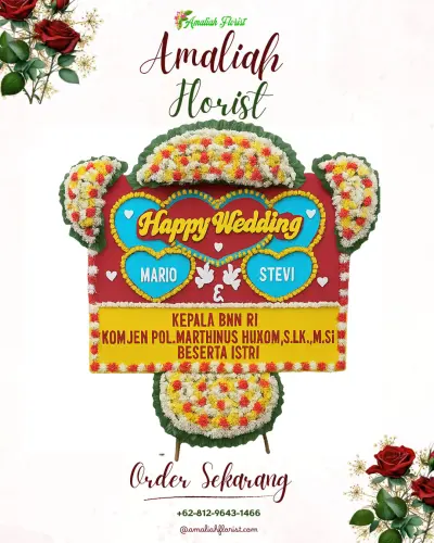 Karangan Papan Bunga Pernikahan di Lebaksari